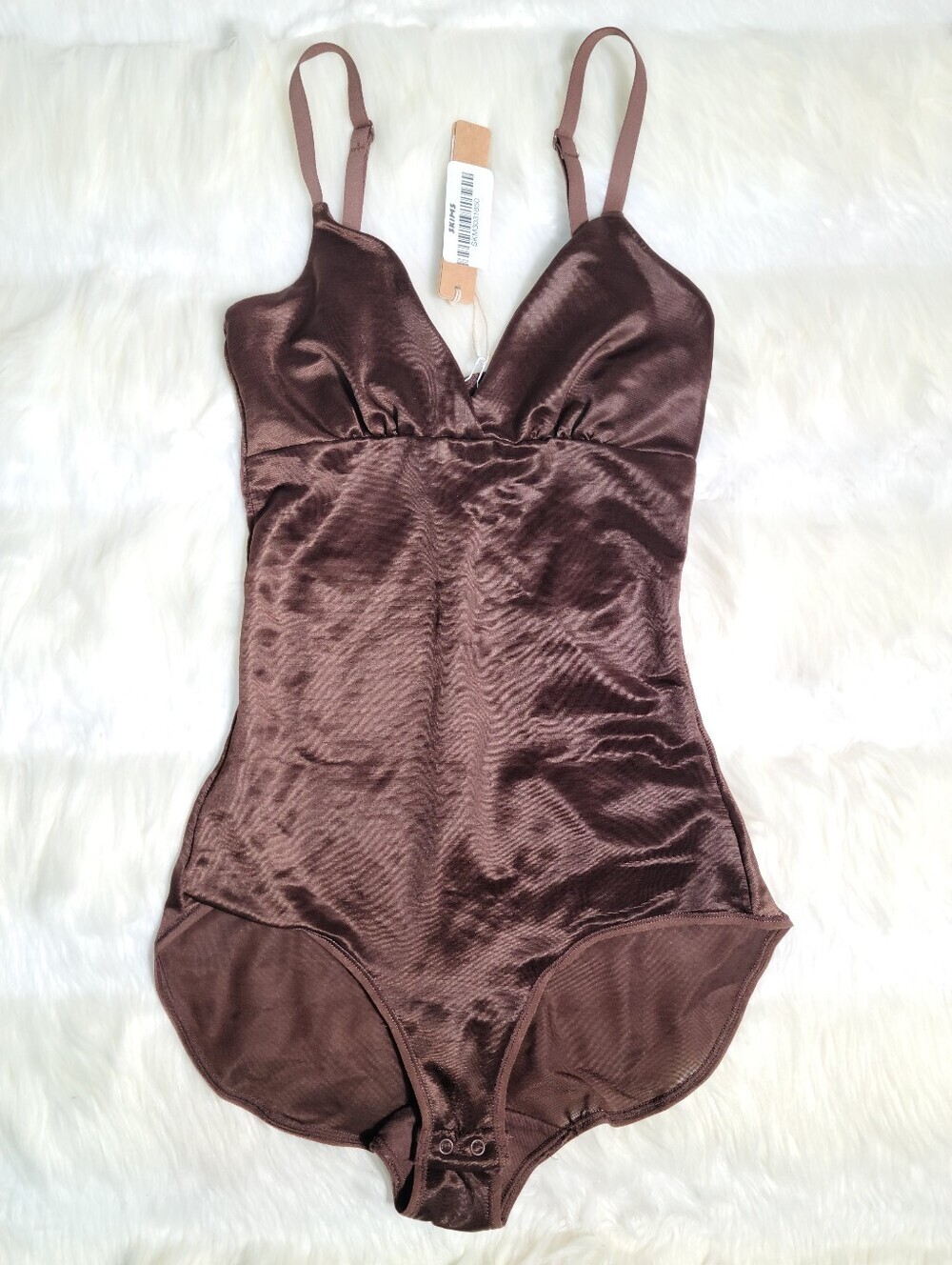 SKIMS Simply Bare Bodysuit Brief With Snaps Brown Cocoa Women XXS NEW